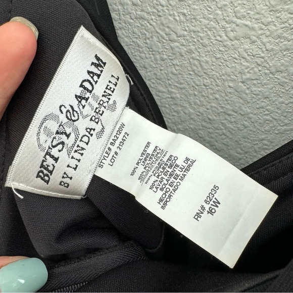 BETSEY & ADAM Black Long Formal‎ Dress Size 16W - Picture 9 of 9